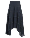 Peserico Woman Midi Skirt Midnight Blue Size 14 Cotton In Blue