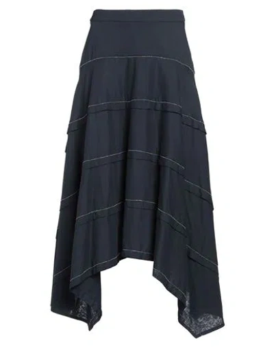 Peserico Woman Midi Skirt Midnight Blue Size 14 Cotton