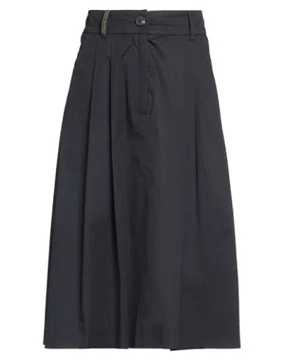 Peserico Woman Midi Skirt Midnight Blue Size 14 Cotton, Elastane