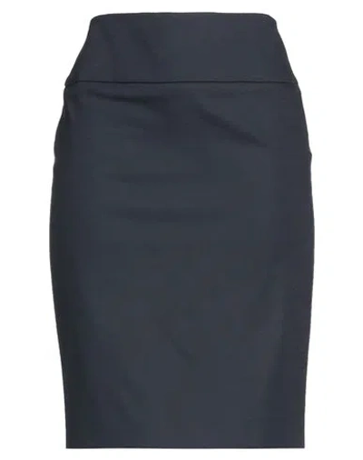 Peserico Woman Midi Skirt Midnight Blue Size 4 Cotton, Viscose, Elastane