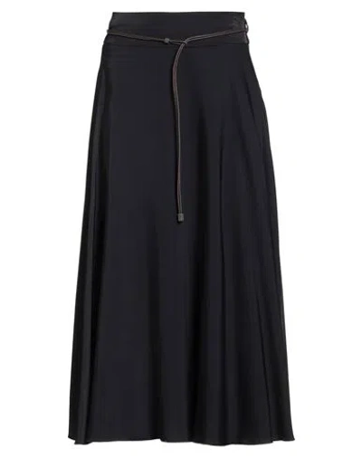 Peserico Woman Midi Skirt Navy Size 2 Viscose, Polyester In Black