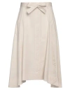 Peserico Woman Midi Skirt Off White Size 10 Cotton, Elastane