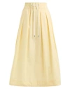 Peserico Woman Midi Skirt Pastel Yellow Size 12 Cotton, Polyester