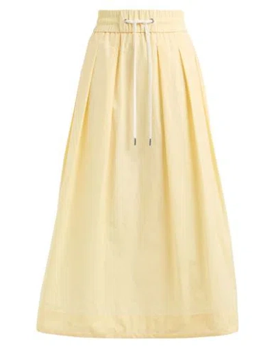 Peserico Woman Midi Skirt Pastel Yellow Size 12 Cotton, Polyester