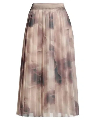Peserico Woman Midi Skirt Sand Size 12 Polyester In Neutral
