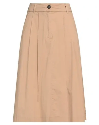 Peserico Woman Midi Skirt Sand Size 4 Cotton, Elastane In Beige