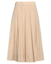 Peserico Woman Midi Skirt Sand Size 6 Cotton, Polyester In Beige