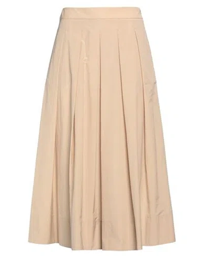 Peserico Woman Midi Skirt Sand Size 6 Cotton, Polyester In Beige