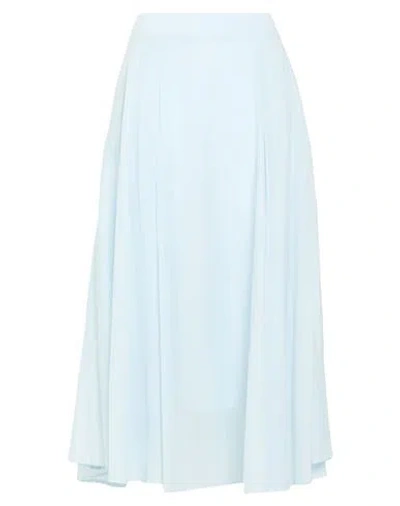 Peserico Woman Midi Skirt Sky Blue Size 12 Cotton