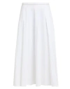 Peserico Woman Midi Skirt White Size 14 Cotton, Elastane