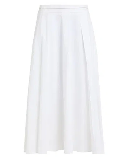 Shop Peserico Woman Midi Skirt White Size 14 Cotton, Elastane