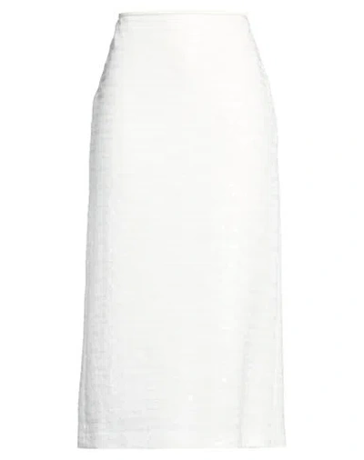 Peserico Woman Midi Skirt White Size 6 Cotton, Polyester