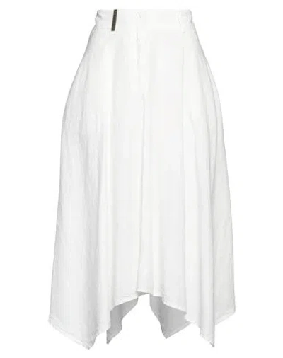 Peserico Woman Midi Skirt White Size 6 Linen