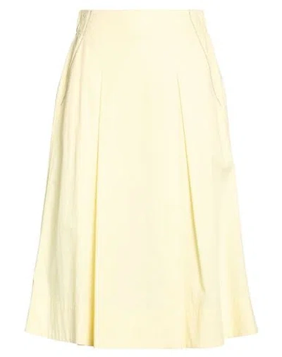 Peserico Woman Midi Skirt Yellow Size 0 Cotton, Elastane