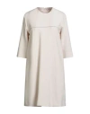 Peserico Woman Mini Dress Ivory Size 6 Polyester, Viscose, Cotton, Elastane In Neutral