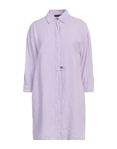 Peserico Woman Mini Dress Lilac Size 10 Linen In Purple