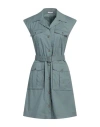 Peserico Poplin Belted Mini Dress In Blue