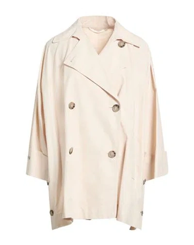 Peserico Woman Overcoat & Trench Coat Beige Size 6 Cotton, Polyamide In Neutral