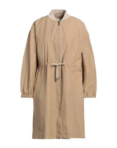Peserico Easy Woman Overcoat & Trench Coat Camel Size 6 Cotton, Polyamide In Beige