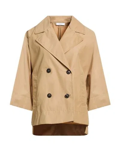 Peserico Woman Overcoat & Trench Coat Camel Size 6 Cotton, Polyamide In Brown