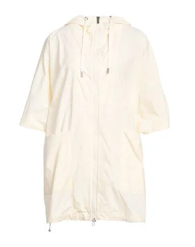 Peserico Easy Woman Overcoat & Trench Coat Ivory Size 6 Polyamide, Cotton In White