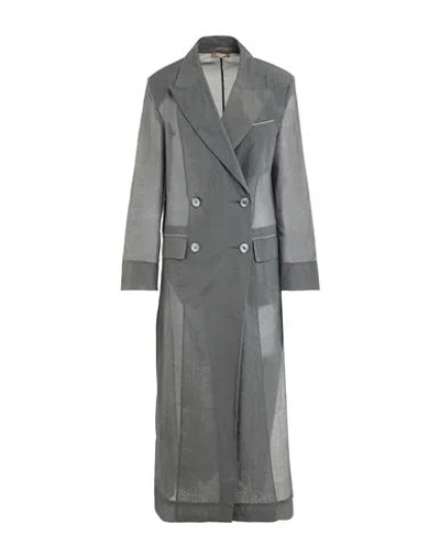 Peserico Woman Overcoat & Trench Coat Lead Size 6 Cotton, Polyester In Gray