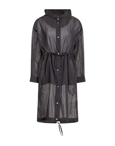 Peserico Woman Overcoat & Trench Coat Midnight Blue Size 6 Cotton, Polyamide In Black