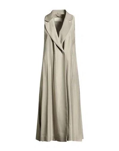 Peserico Woman Overcoat & Trench Coat Sage Green Size 8 Viscose, Linen In Gray