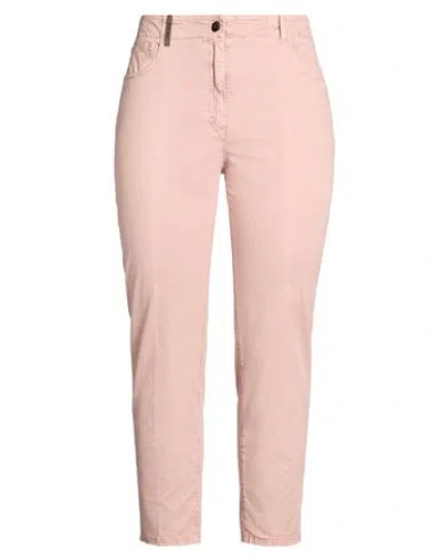 Peserico Woman Pants Antique Rose Size 14 Cotton, Elastane In Pink