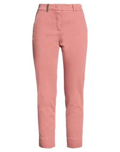 Peserico Woman Pants Antique Rose Size 6 Cotton, Elastane In Pink
