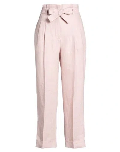 Peserico Woman Pants Antique Rose Size 6 Linen, Viscose, Silk In Pink