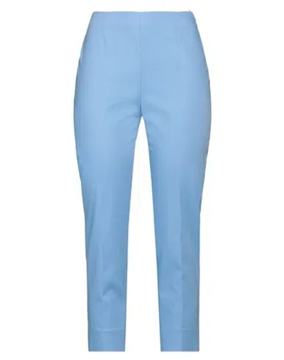 PESERICO PESERICO WOMAN PANTS AZURE SIZE 6 COTTON, VISCOSE, ELASTANE