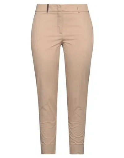 Peserico Woman Pants Beige Size 10 Cotton, Elastane