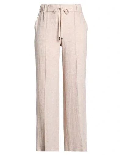 Peserico Woman Pants Beige Size 10 Linen In Pink