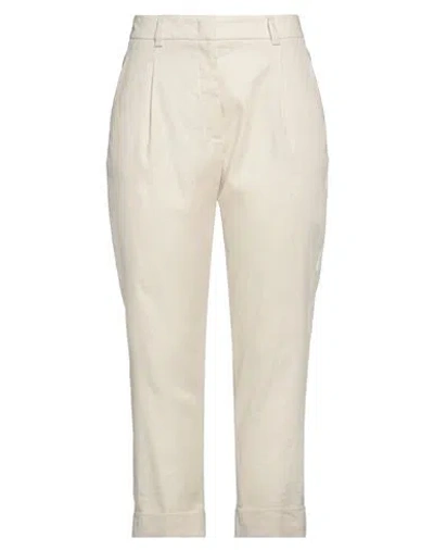 Peserico Woman Pants Beige Size 10 Linen, Virgin Wool In White