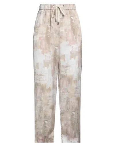 Peserico Easy Woman Pants Beige Size 10 Polyester, Cotton