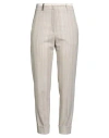Peserico Woman Pants Beige Size 10 Virgin Wool, Metallic Polyester, Elastane