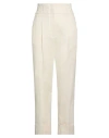 Peserico Woman Pants Ivory Size 14 Cotton, Elastane In White