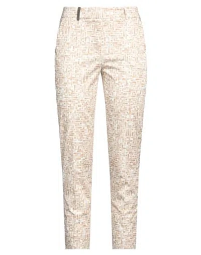 Peserico Woman Pants Beige Size 10 Cotton, Elastane
