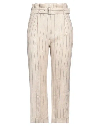 Peserico Woman Pants Beige Size 12 Linen