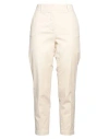 Peserico Easy Woman Pants Beige Size 12 Cotton, Elastane In Beige