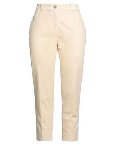 Peserico Woman Pants Beige Size 14 Cotton, Elastane In Yellow