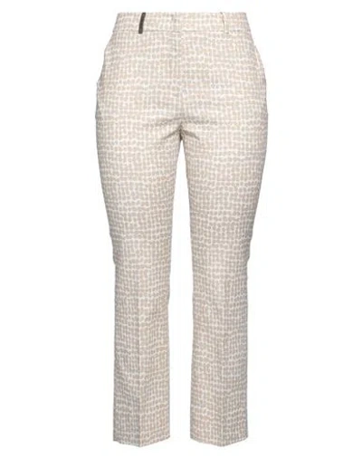 PESERICO PESERICO WOMAN PANTS BEIGE SIZE 14 COTTON, ELASTANE