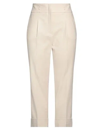 Peserico Easy Woman Pants Beige Size 14 Cotton, Viscose, Elastane