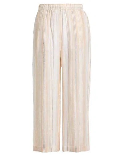 Peserico Woman Pants Beige Size 14 Linen In Neutral
