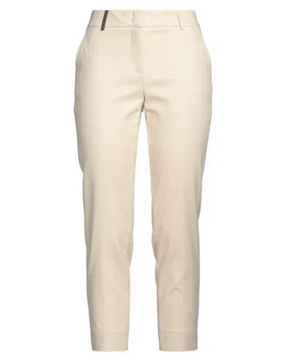 Peserico Woman Pants Beige Size 14 Cotton, Viscose, Elastane