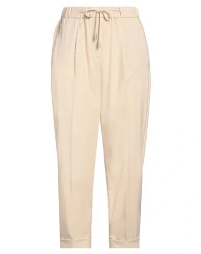 Peserico Woman Pants Beige Size 8 Polyester, Viscose, Elastane, Cotton