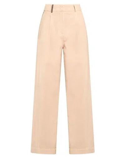 Peserico Woman Pants Beige Size 2 Cotton, Elastane In Neutral