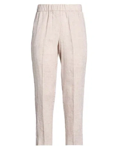 Peserico Woman Pants Beige Size 4 Linen In Neutral