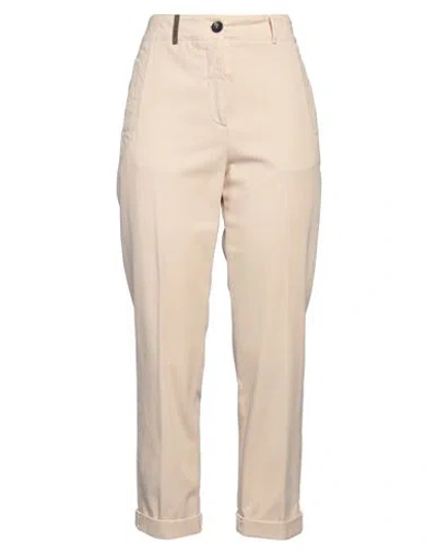 Peserico Woman Pants Beige Size 6 Cotton, Elastane